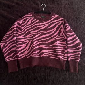 Ann Taylor Pink Zebra Sweater